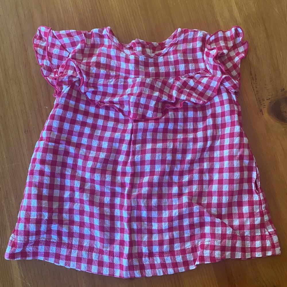 Zara baby pink gingham dress / top